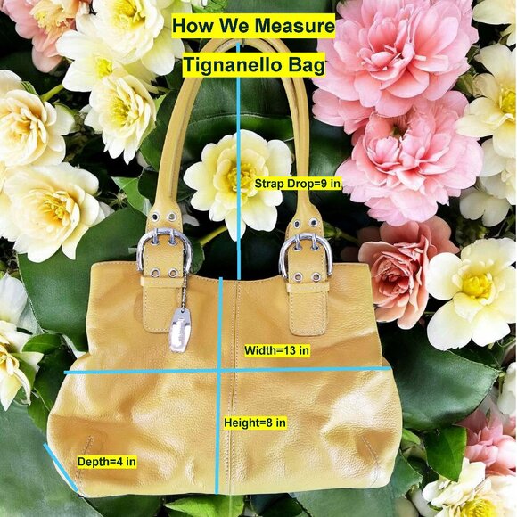 Tignanello Yellow Leather Purse Bag 12093 - Picture 5 of 9